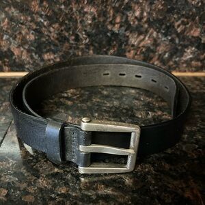 Black leather FOSSIL belt made in India